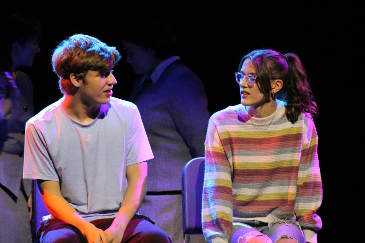 Hank Sanderland and Mallory Gwinnup perform a scene in "Parker and the City in the Sea." 