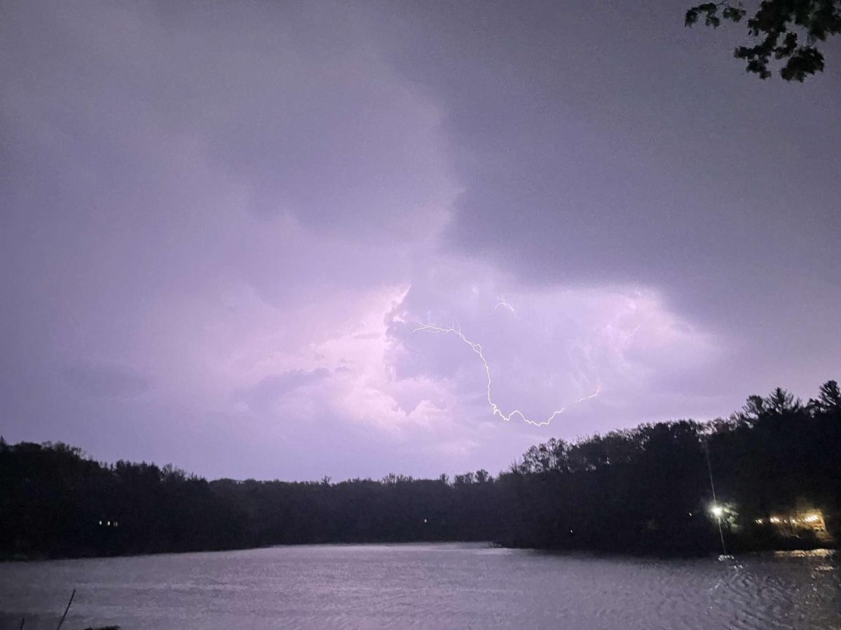 Lightning streaks across the sky as storms descend on Spring Lake the night of Thursday, May 16. 