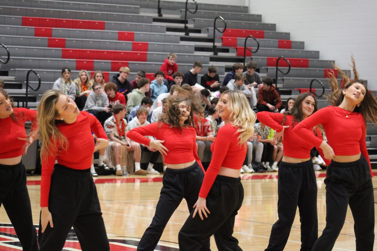 The dance team performed at the winter pep assembly in 2025. The team will not return this year. 