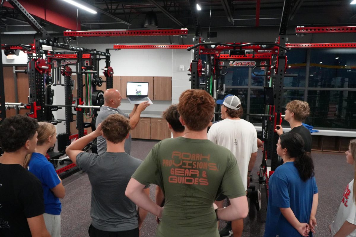Jerry Rabideau sets his students up for success in weight training at the new Laker Athletic Center. 